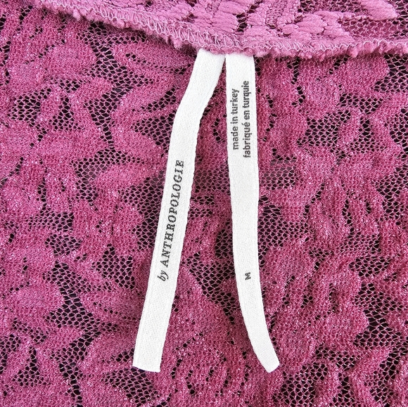 Anthropologie Pink Lace Scoop Neck Top. - Picture 9 of 9